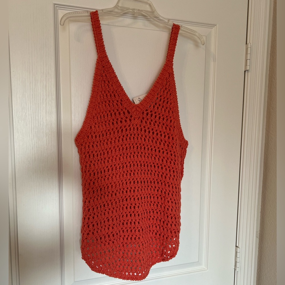 NWT! Free People Crochet Coral Tank Top | FP beach